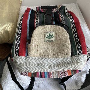 Pure Hemp Made In Nepal Natural Hemp Bag  Handmade Travel,hiking, 100% Cotton